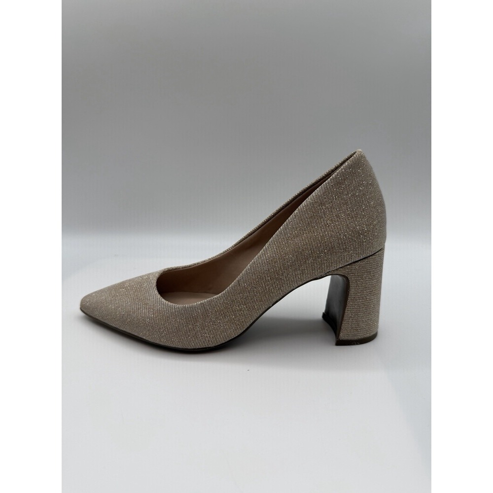 Anne Klein Benedette Pumps Women's 5.5, Platinum Gold Sparkle,Block Heel, NIB
